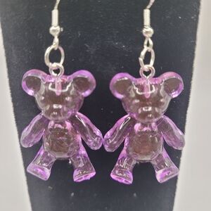 Purple Bear Earrings